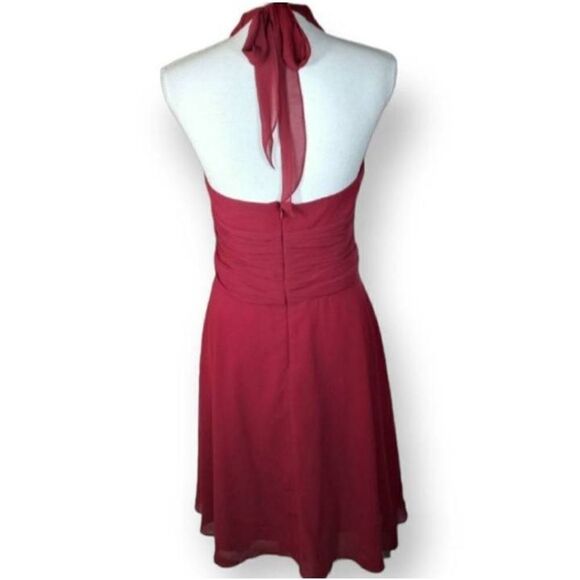 POLLY U.S.A. BY NEBLIN DK. RED HALTER FORMAL DRESS SZ.XXL EUC. - Picture 5 of 8